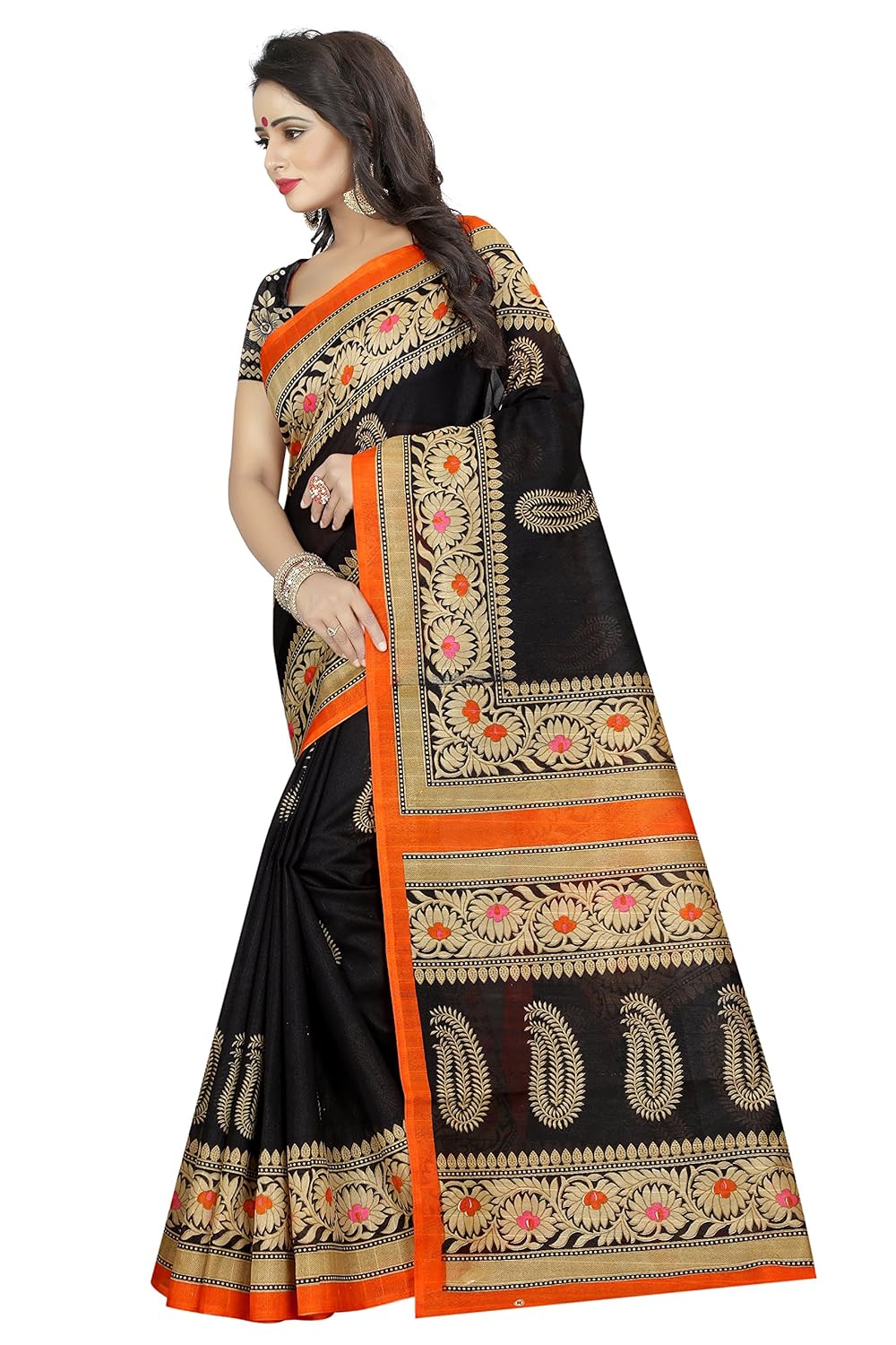 kanchan silk cotton saree with blouse piece