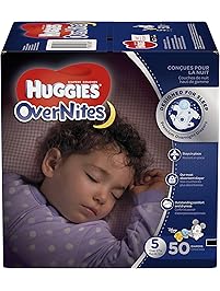 HUGGIES OverNites Diapers, Size 5, 50 ct, BIG PACK Overnight Diapers (Packaging May Vary)