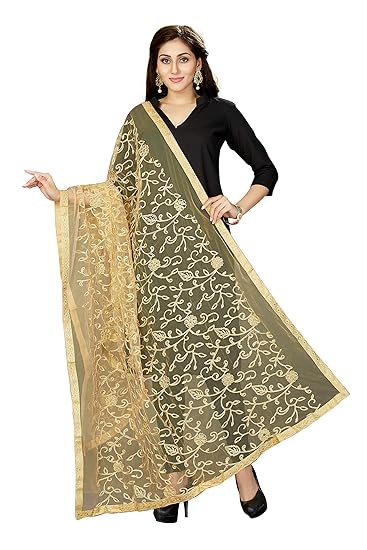 Womens Net Embroidered Dupatta