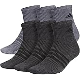 adidas Men's Superlite Quarter Socks 6-pack, Durable, Lightweight, Athletic Breathable With Compression Arch Support