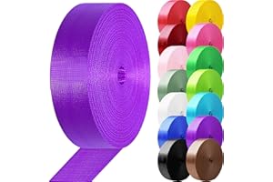 YOGHAVRS Nylon Webbing 1 inch 1.5 inch 2 inch Nylon Strap Webbing Straps Backpack Straps Nylon Belt, 10 25 50 3.3 Yards Webbing Strapping