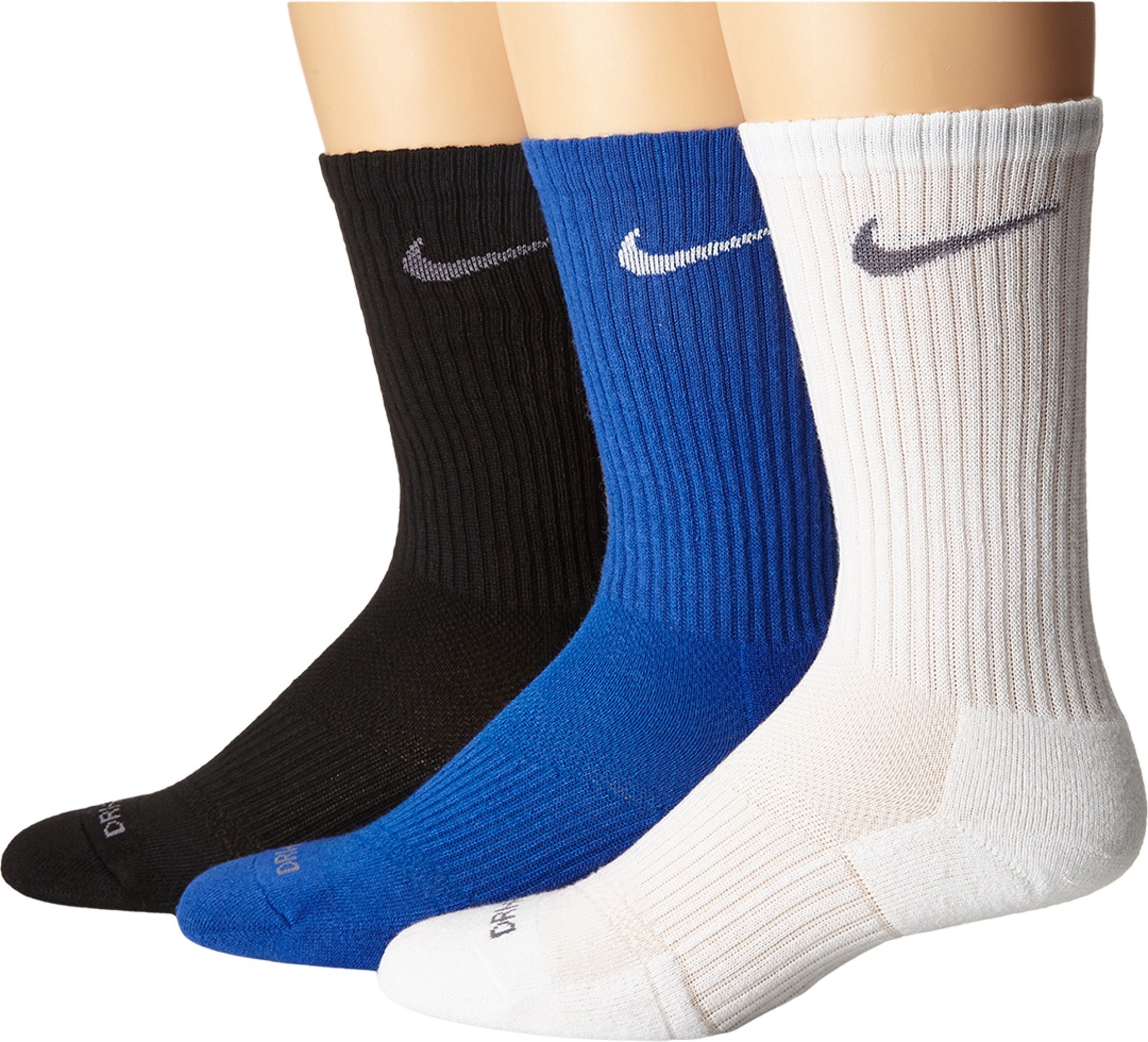nike dri fit cushion crew socks white