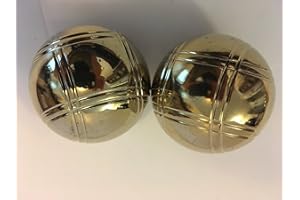 BuyBocceBalls Listing - Replacement - 73mm Metal Bocce/Petanque Gold Balls Listing - Pack of 2 with Small Criss Cross Pattern