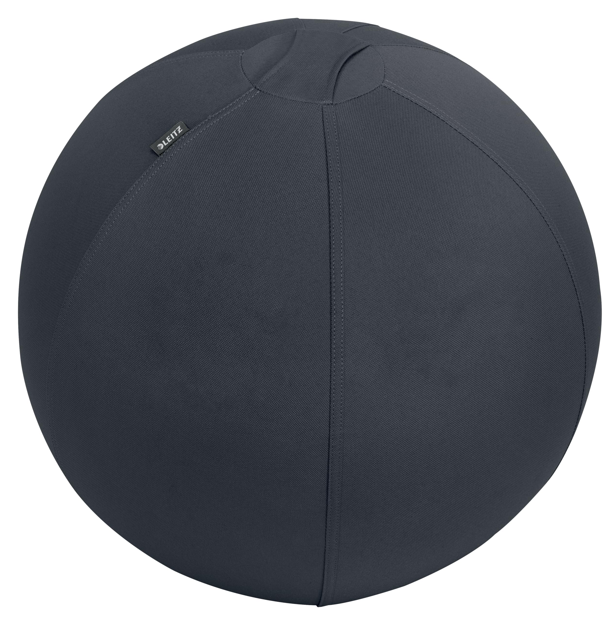 Leitz Ergo Active Sitting Ball with Stopper Function, Ergonomically Designed Desk Chair Alternative, 55cm Diameter, Includes Fabric Ball Cover, Hand Air Pump & 2 x Plugs, Velvet Grey, 65410089