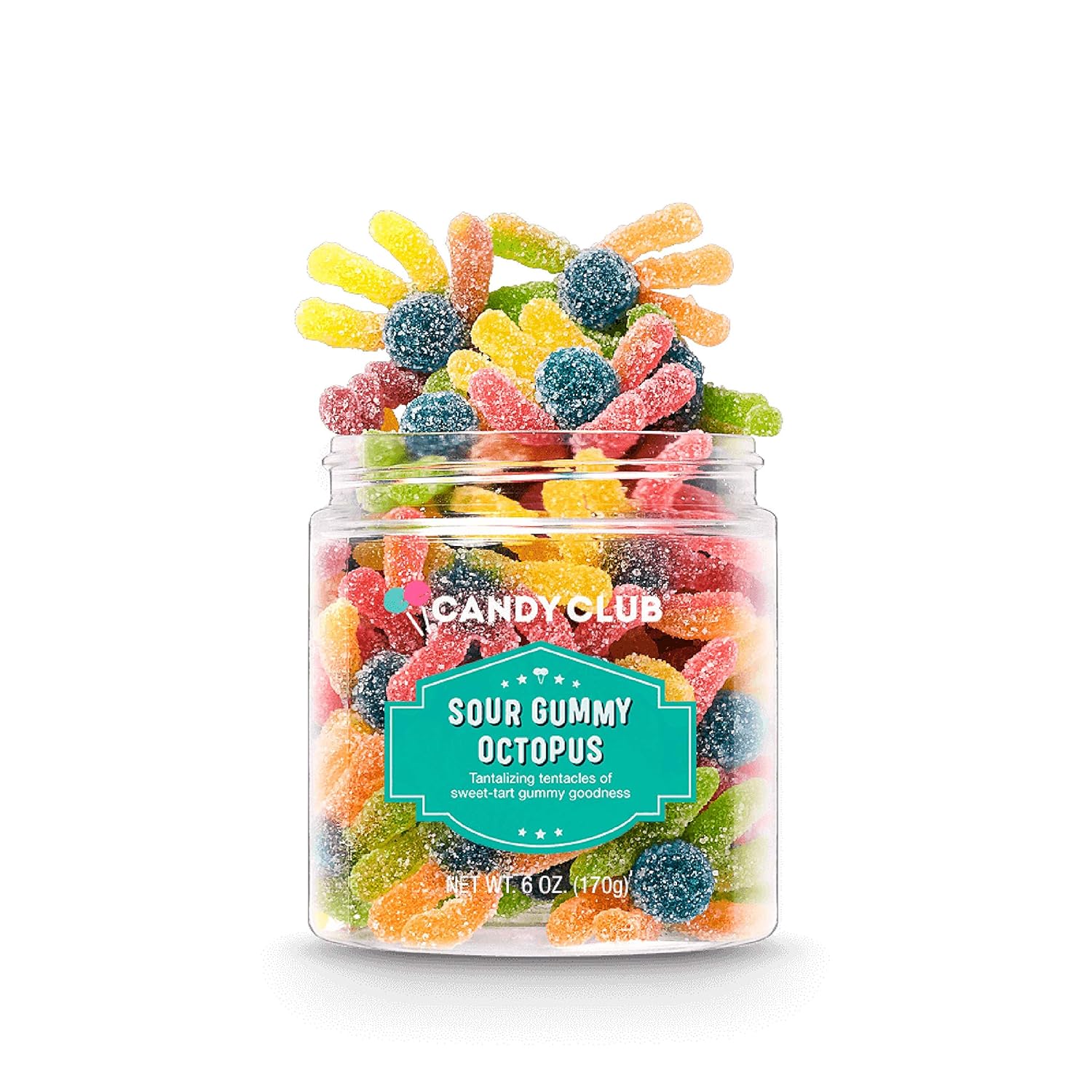 Candy Club, Sour Gummy Octopus, Fruit Gummy Candies 6oz