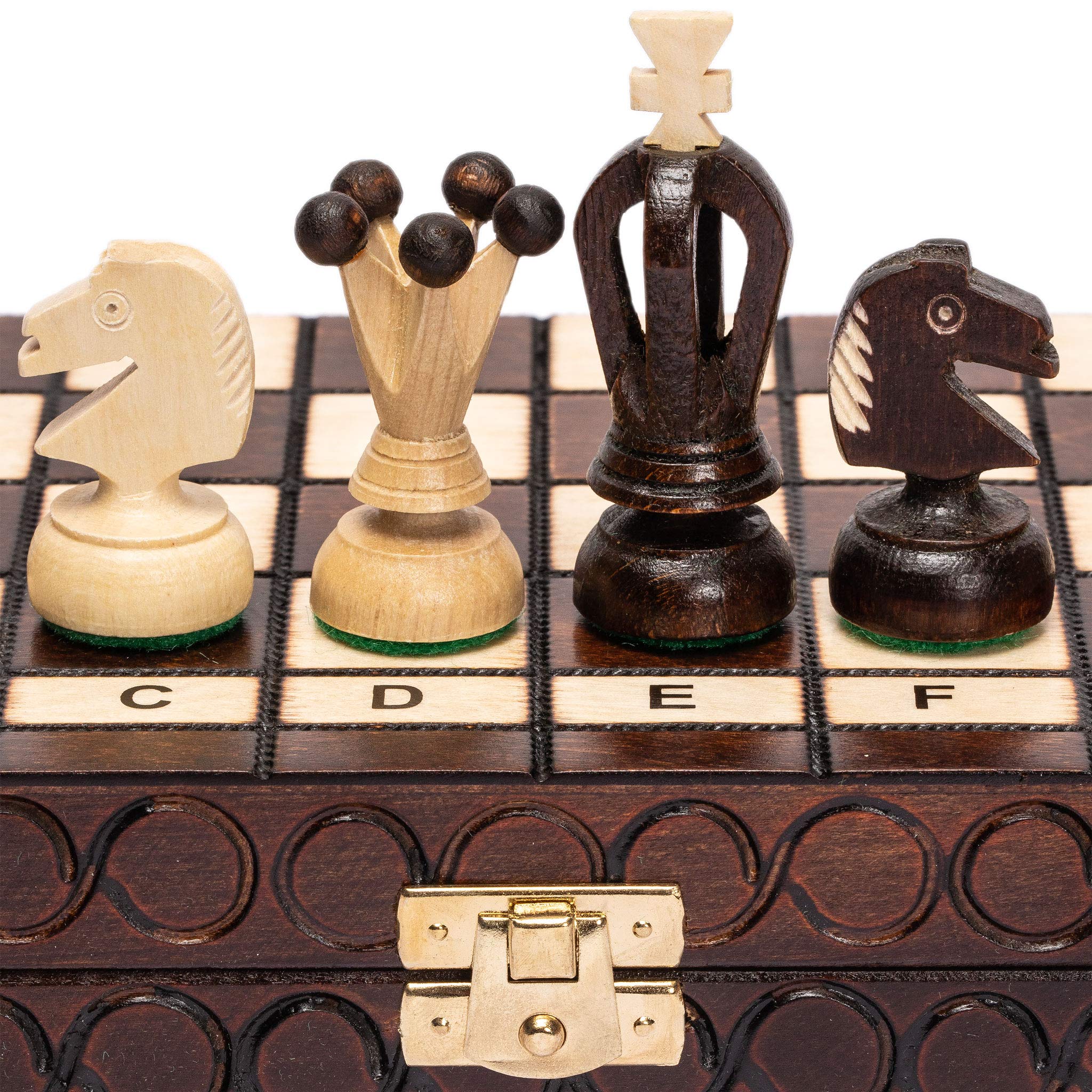 Husaria European International Chess Wooden Game Set, "King's Classic" - 28.8-centimeter Small Size Chess Set with Folding Board and Felt Bottom Chessmen — image 1