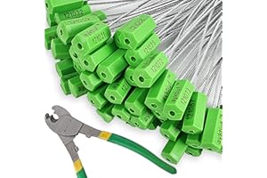 ayktiuf 600 Pieces Security Cable Seals, Metal Number Security Tags for Truck, Trailers, Cargo, Containers, Vans, Oil Tank, Milk Vehicle (Green, 600 Pack)