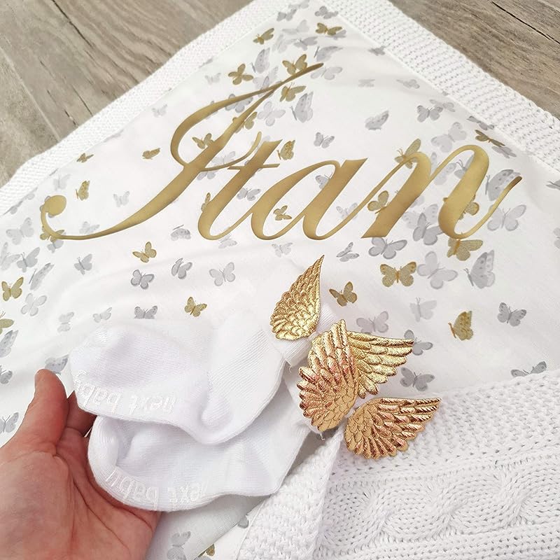 Baptism blanket Personalized knitted blanket White