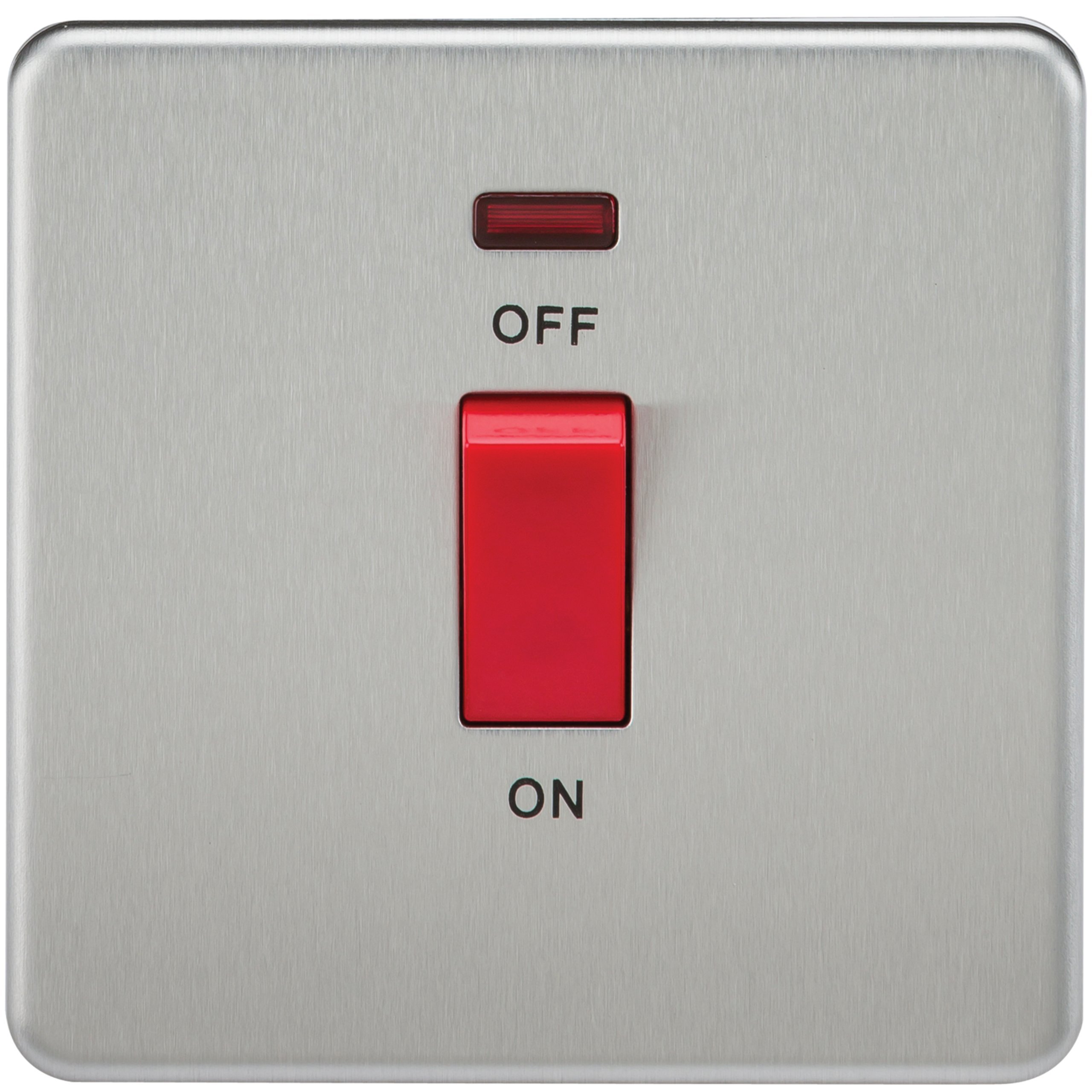 Knightsbridge SF8331NBC Screwless 45 A 1-Gang DP Switch, Brushed Chrome with Neon