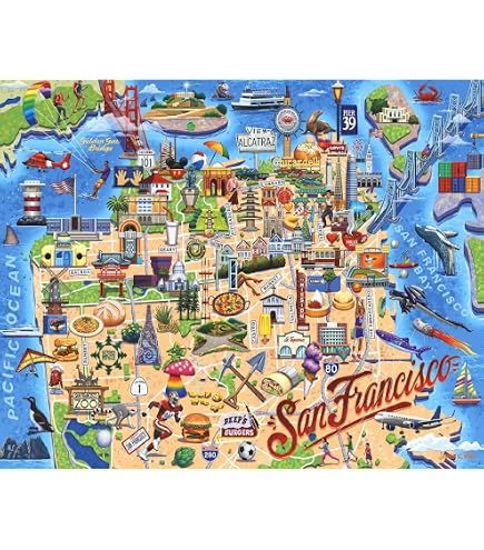 Amazon.com: San Francisco Bay Map Cardboard Jigsaw Puzzle - 1000