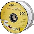 18AWG Niedervolt-LED-Kabel – 3-adrig, Weiß, Für Einbau In Der Wand (200 Ft / 61 M Rolle)