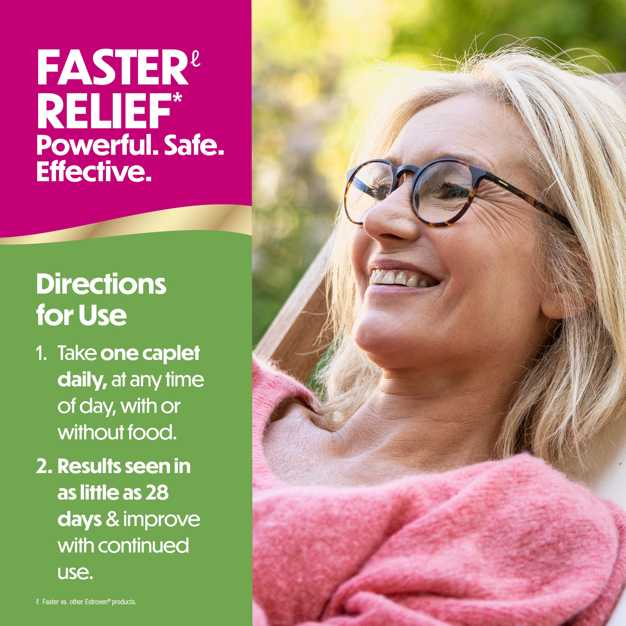 Estroven Complete Multi-Symptom Menopause Supplement for Women, 28 Ct., Clinically Proven Ingredient Provide Menopause Relief & Night Sweats & Hot Flash Relief* Drug-Free & Non-GMO