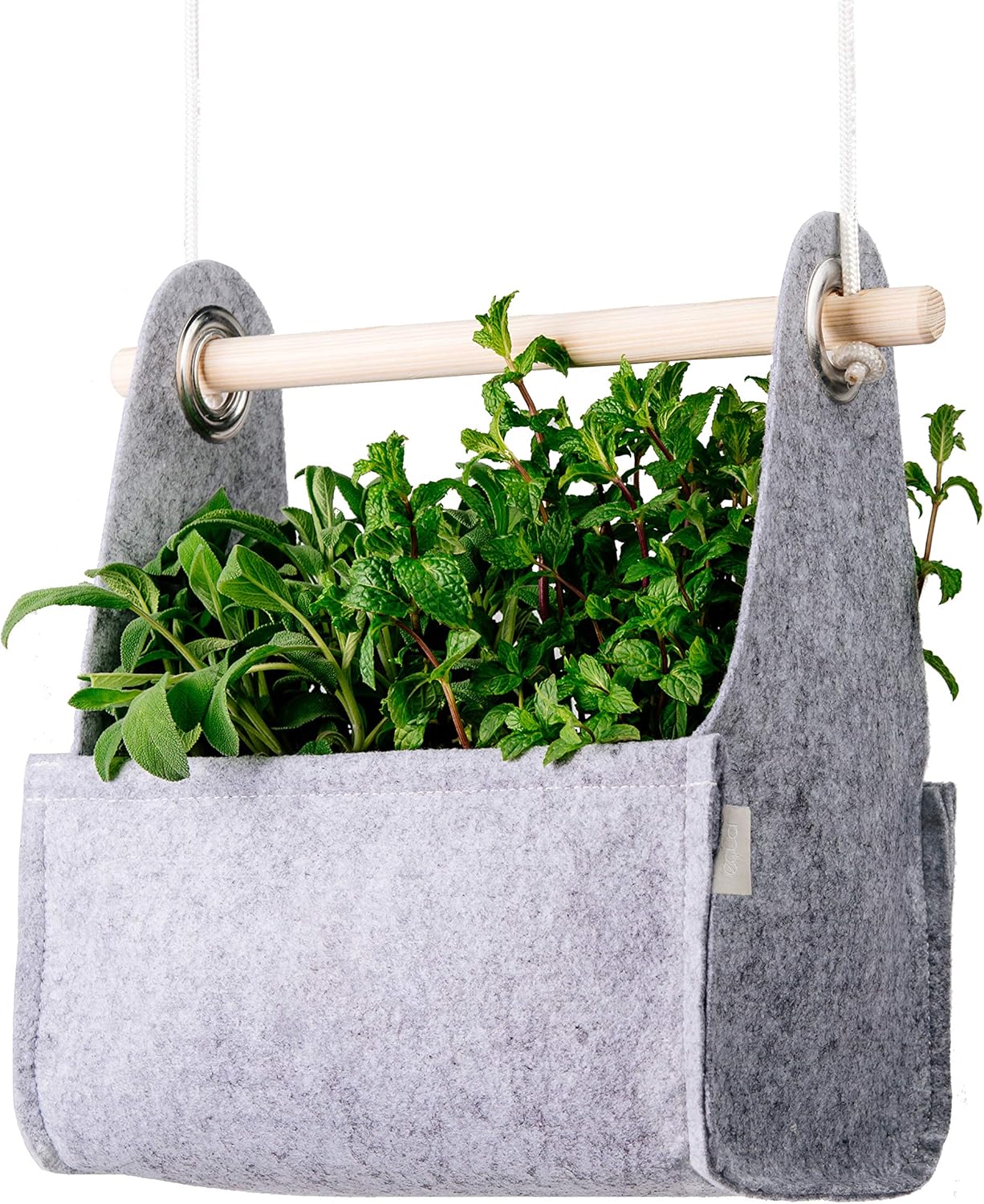 EQUA EH 04MS Swing, Sustainable Gardening Pots, Natural Materials (Felter and Wood), Grey, 27x17x14