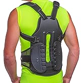 BraceAbility TLSO Full-Body Back Brace Support - Hard Postural Clamshell Jacket for Thoracic Kyphosis, Scoliosis, Scheuermann's Disease, Posture Correction, Post-Surgery Recovery (Small)