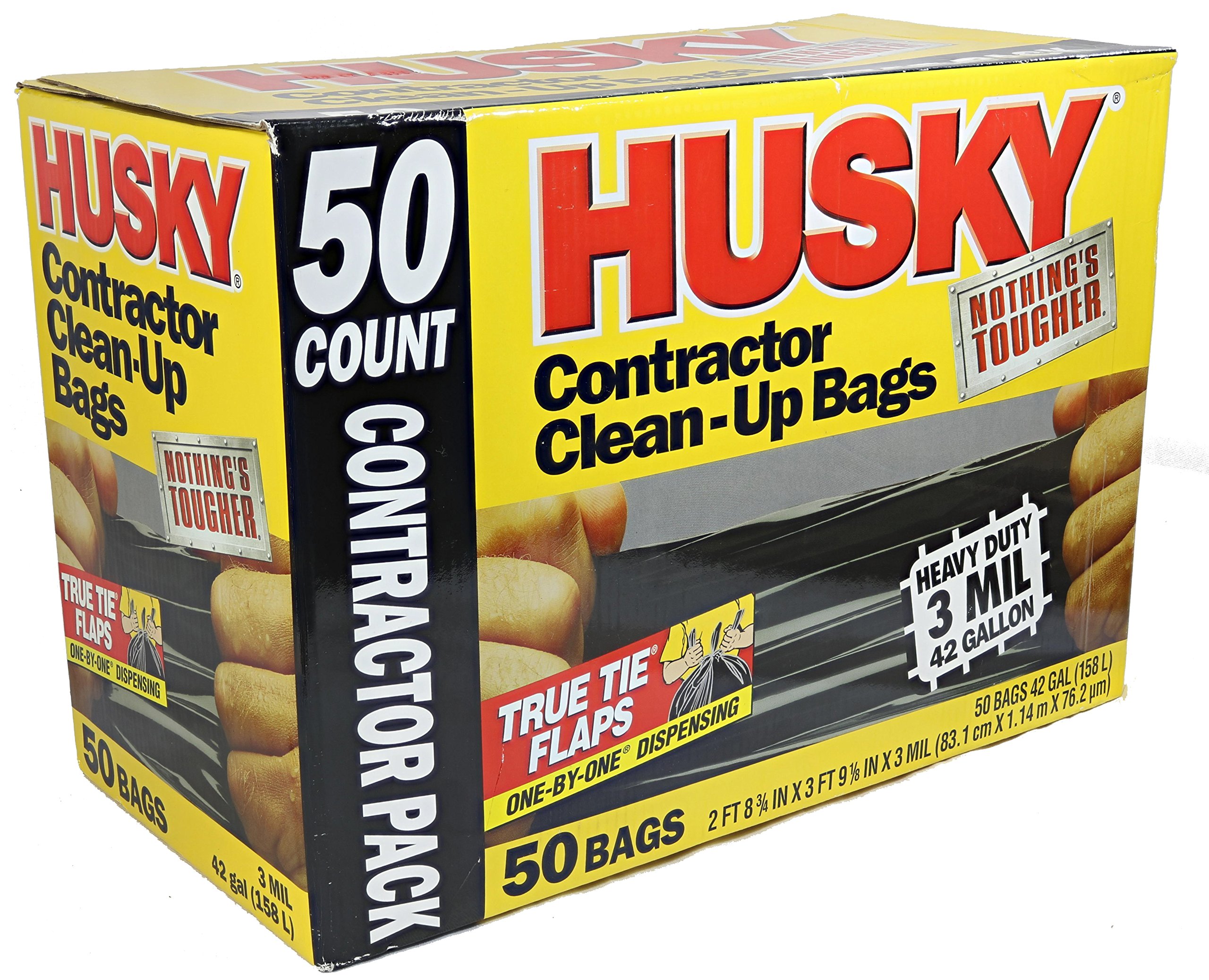 Husky 42 Gallon Contractor CleanUp 3Mil Trash Bags (50Count