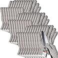 Potchen 15 Pairs Cut Resistant Gloves Level 5 Protection Cutting Anti Cut Gloves for Kitchen Fish Slicing and More (Large)