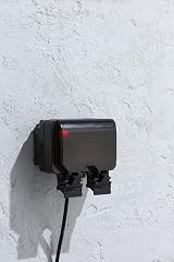 Knightsbridge OP9N Outdoor Weatherproof Double Socket IP66 Black view 5