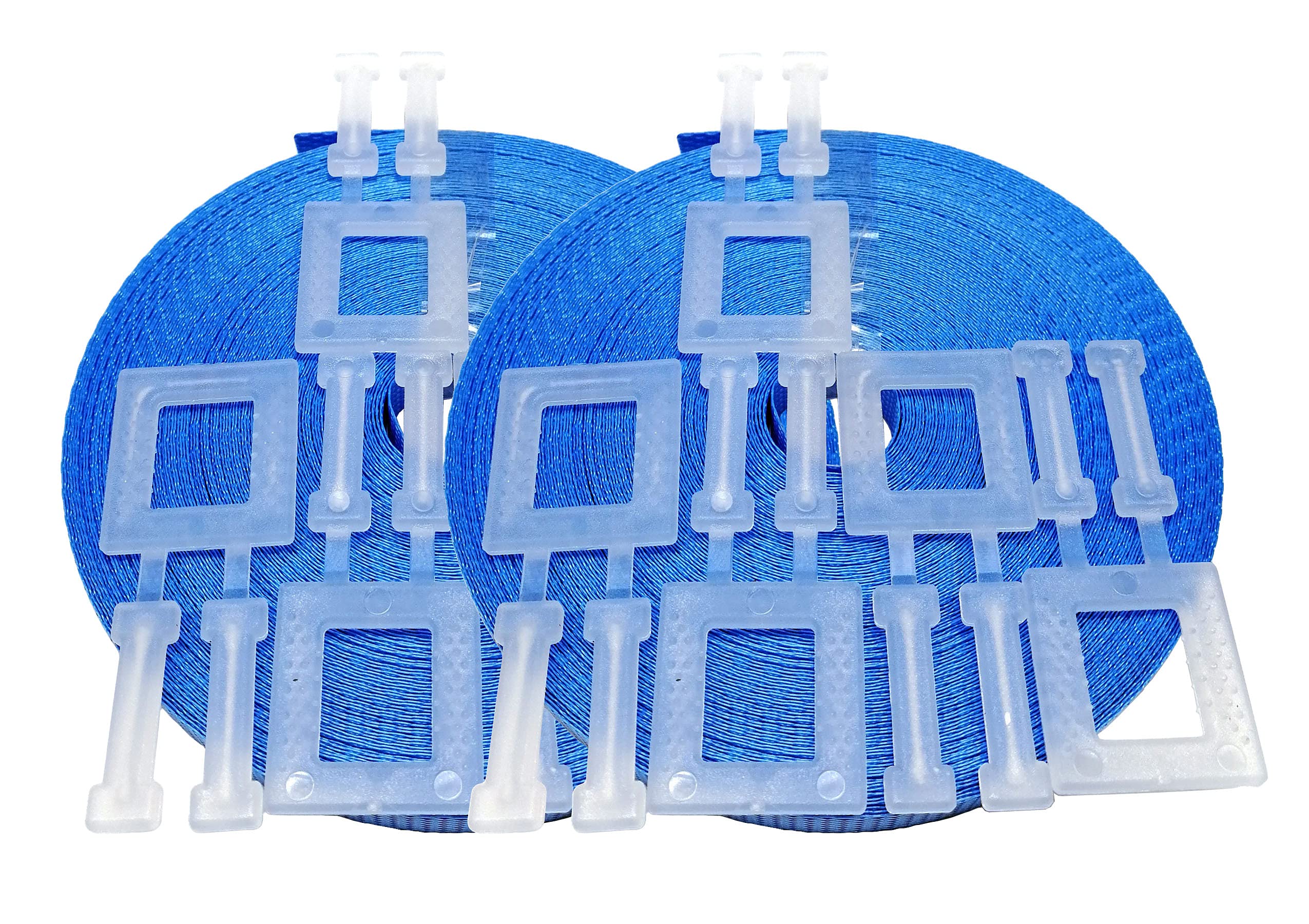 Pallet strapping kit Blue 20m x 12mm with 5 plastic buckles, 2 pack