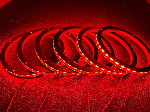 SANDO TECH 6PCS 8″ RGB COLORS SHIFT CAR LED SPEAKER DECORATIVE LIGHT KIT SPACER RING LIGHT COAXIAL SPEAKER LIGHTS BLUETOOTH APP & REMOTE CONTROLLED