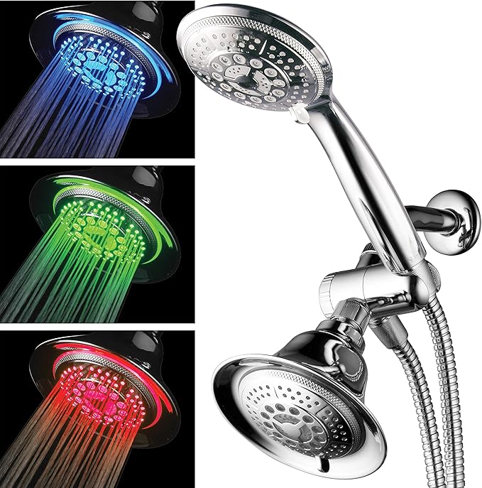 Hotel Spa Shower Combo with LED Shower Head. HighPerformance 2 in 1