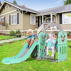 Arlopu Swing Slide for Kids, 6 in 1 Slide Climber