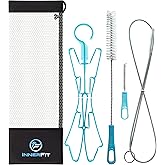 InnerFit Hydration Bladder Cleaning Kit - 5 in 1 Water Bladder Cleaning Kit for Universal Bladders - 3 Brushes - 1 Collapsibl