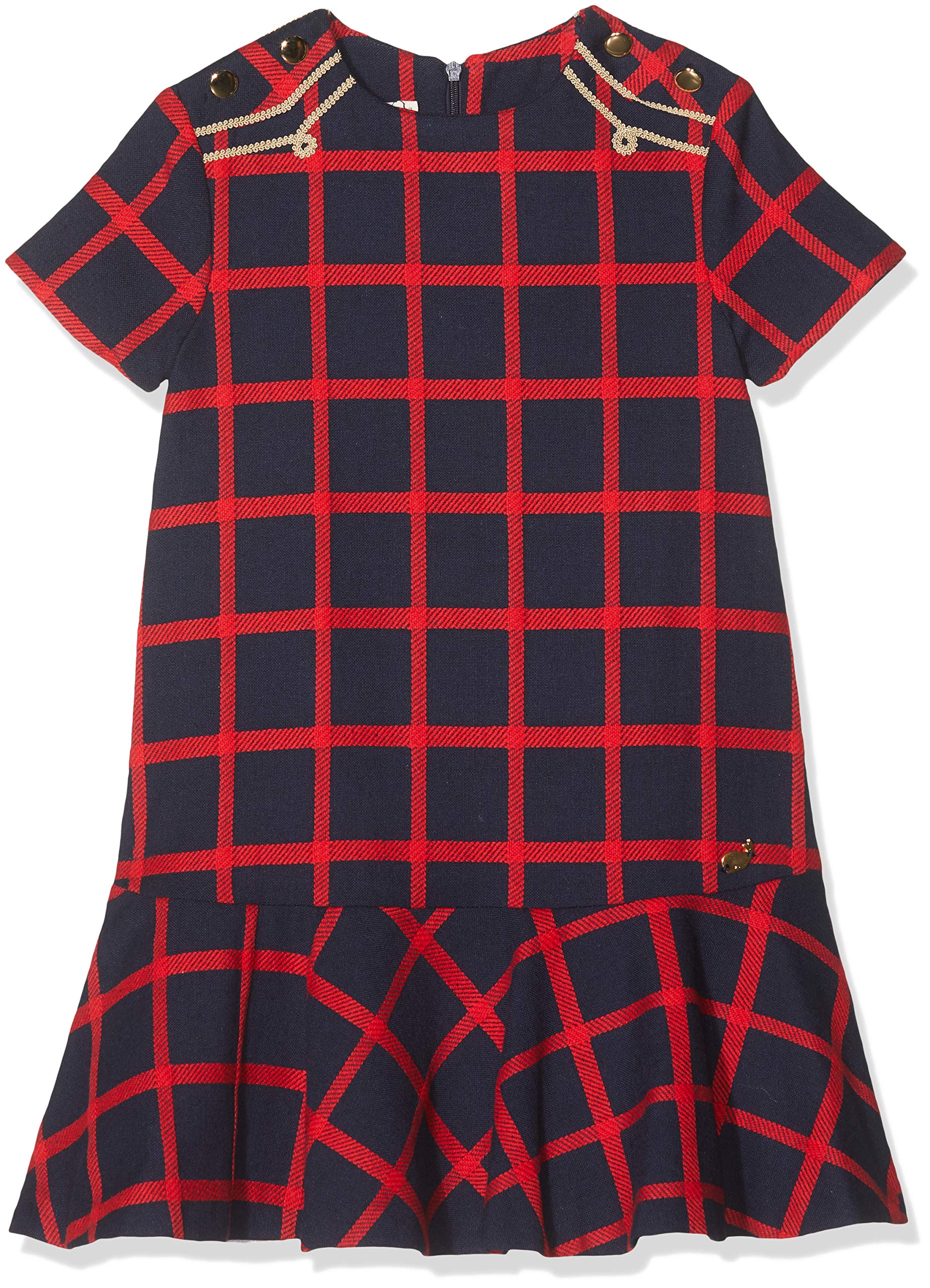 Rigans Girl's Vestido Britain Cuadros Jumpsuit, Blue (Azul Marino 475), 2 Years (Size: 2)