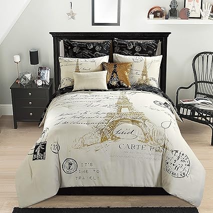 Casa Paris Gold 8 Piece Comforter Set Full Amazon Ca Home Kitchen