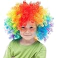 Skeleteen Colorful Clown Costume Wig - Multicolored Afro Clown Wig Costume Accessories for Kids and Adults
