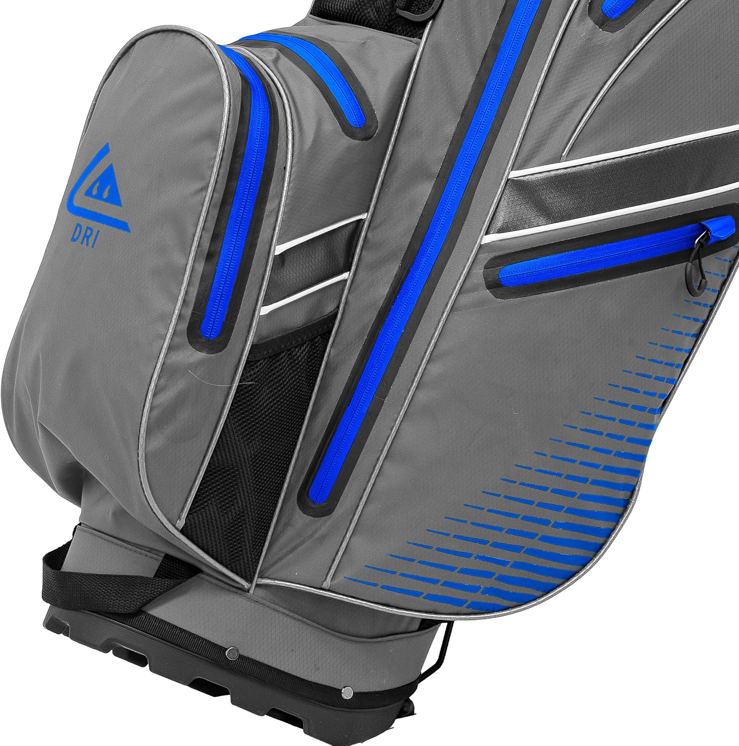 Longridge Elements Waterproof Golf Stand Bag with 8-Way Divider, Grey/Royal Blue - Image 5