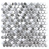 Blujellyfish Silver Penny Round Tile Stainless