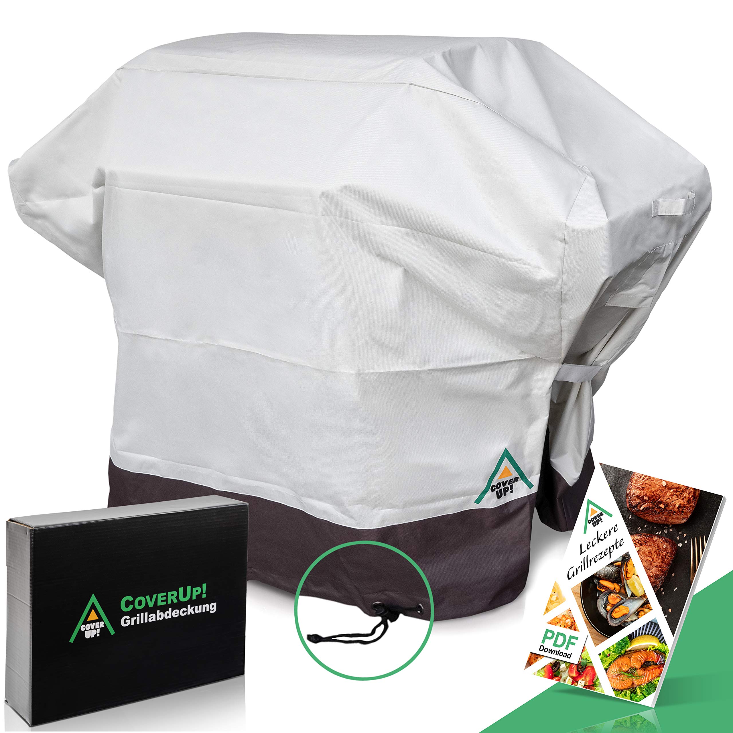 CoverUp! barbecue cover 80 x 65 x 115 cm - premium barbecue cover BBQ cover waterproof heavy duty - incl. e-book with recipes – beige