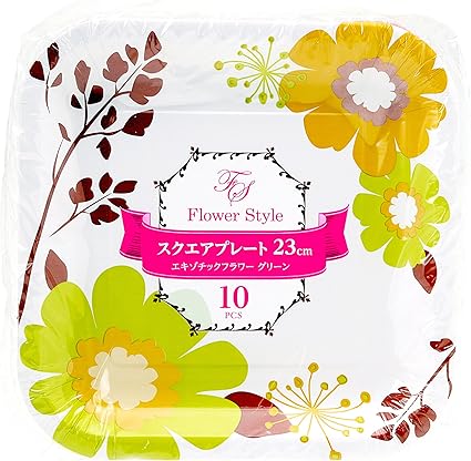Amazon Co Jp ストリックスデザイン 紙皿 フラワースタイル スクエアプレート エキゾチックフラワー 10枚 グリーン 23cm 花柄 おしゃれ 角皿 パーティー ラミネート加工 使い捨て Mb 273 ホーム キッチン