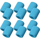 Bememo 12 Pack Wristbands Sweatband for Women Men, Neon Colored Sport Wrist Bands, Tennis Football Basketball Sweatbands, Moisture Wicking Arm Bands for Working Out