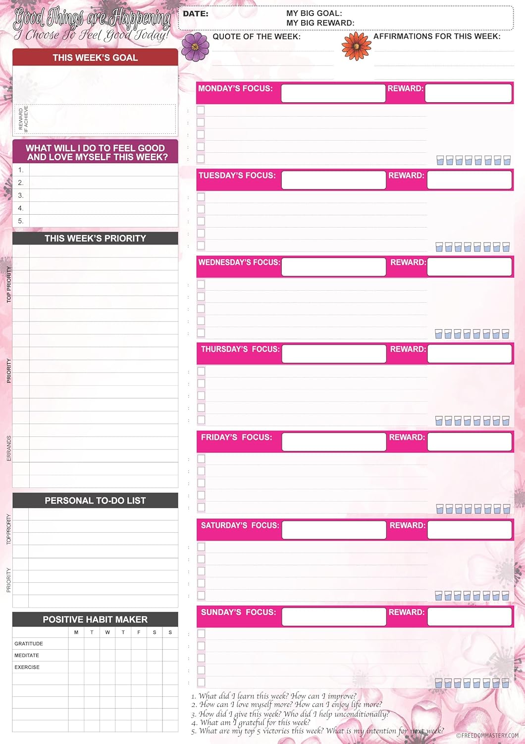 Weekly Planner Advanced Weekly Planning System Tear Off