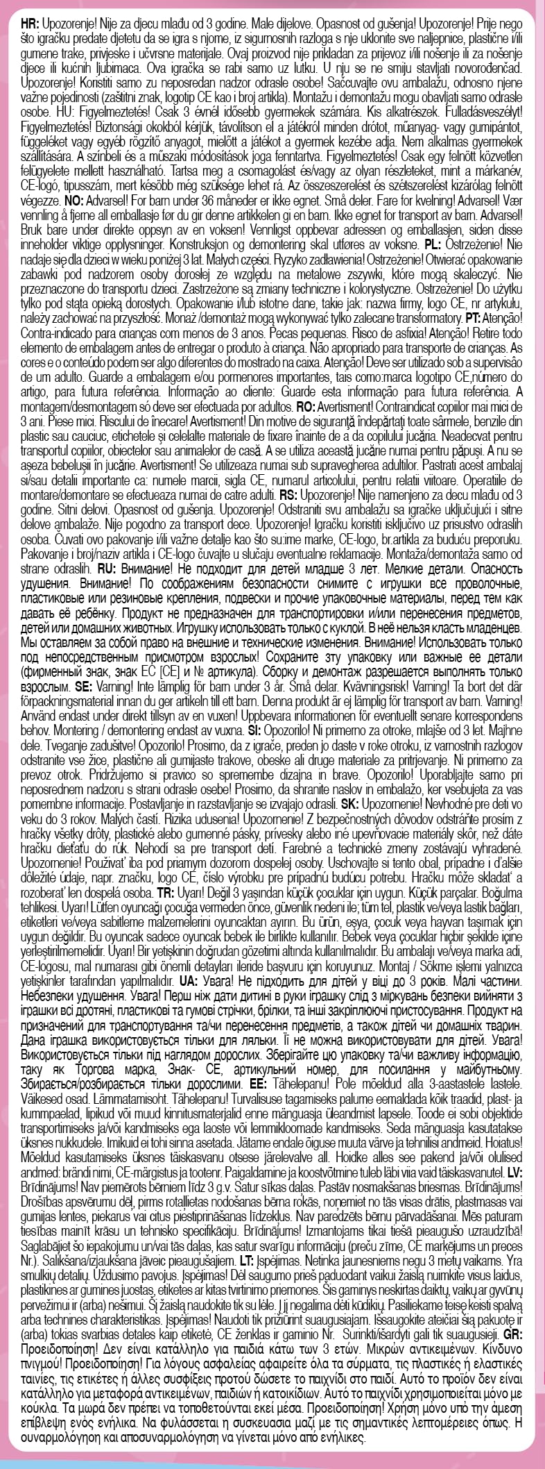 Bayer Doll High Chair/Crib Set, Grey, Pink with Dots