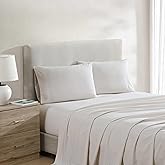 Nautica - King Bed Sheets, Lightweight Cotton Percale Bedding Set with Matching Pillowcases, Crisp & Cool, Oeko-Tex Certified (Penny Pinstripe Brown)