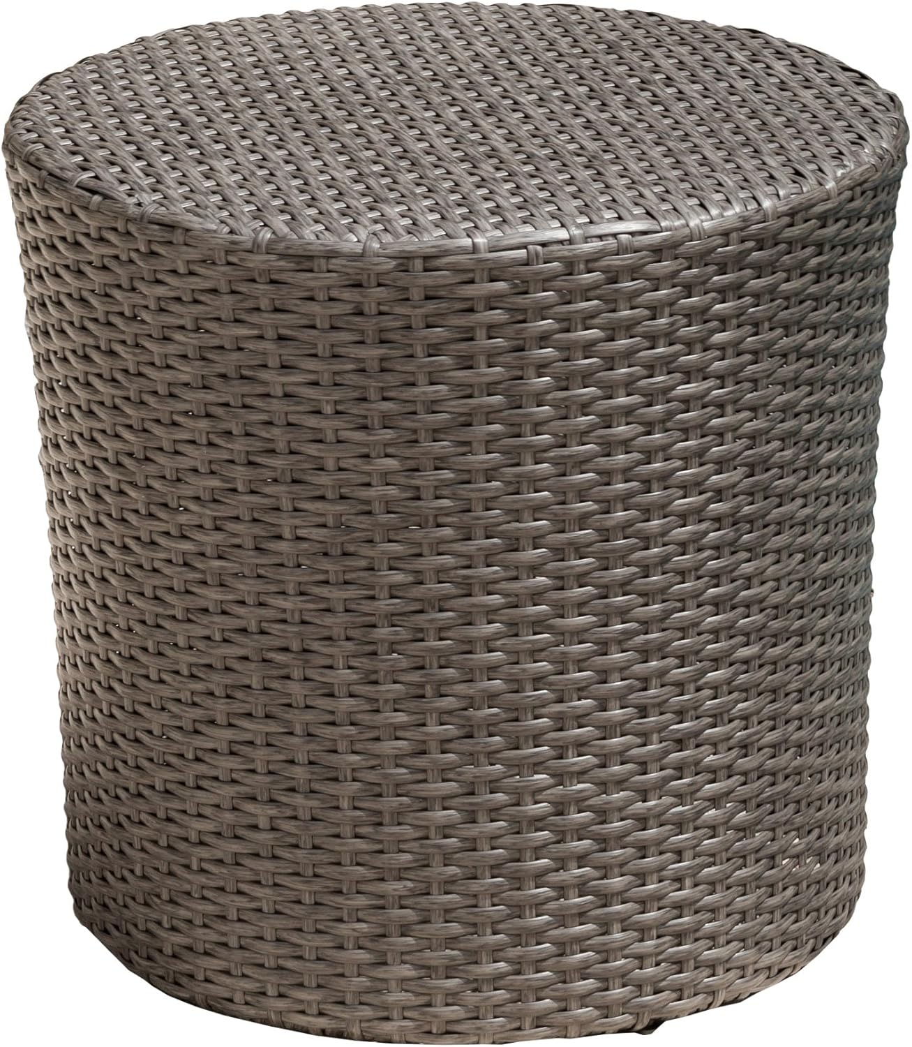 Christopher Knight Home Keaton Wicker Barrel Side Table, Dark Grey : Garden & Outdoor