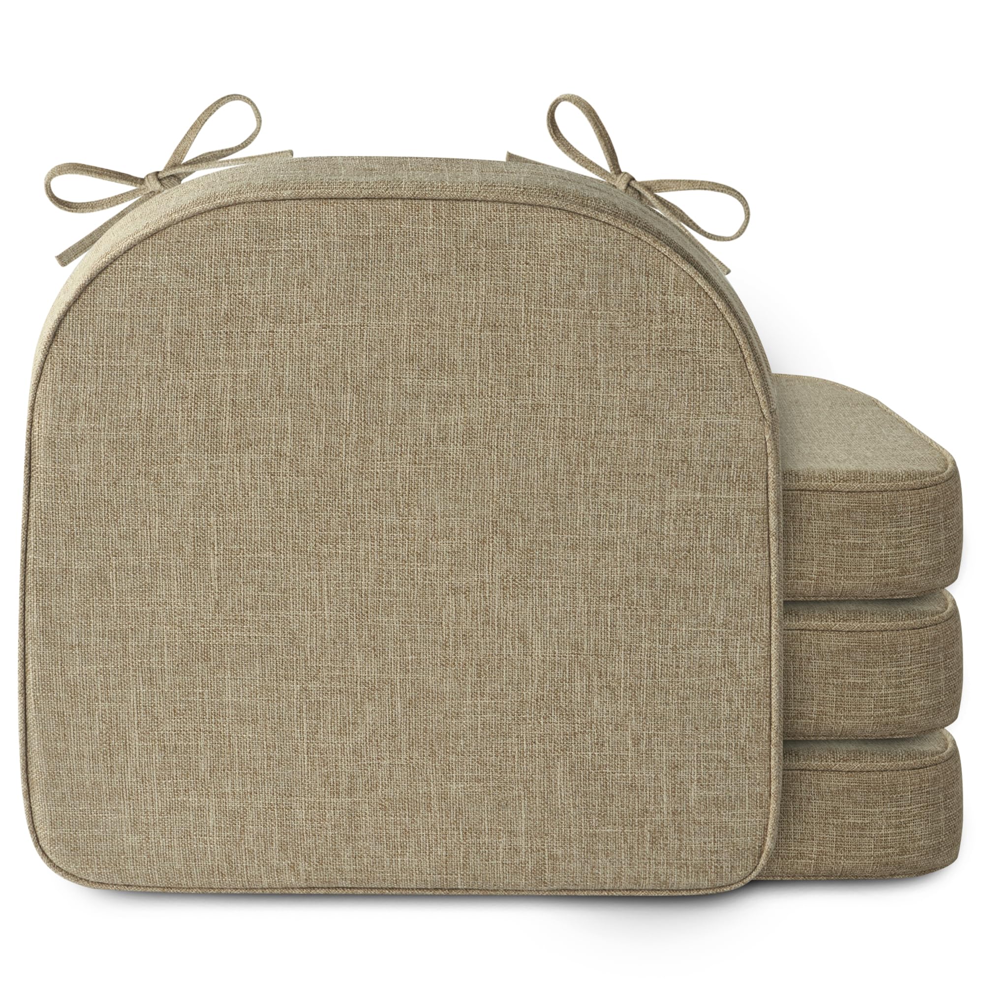 Photo 1 of *** PARTIAL SET *** MineCozy Chair Cushions for Dining Chairs 2.5" Thickened Indoor Kitchen Seat Cushions Set of 4 Non Slip Seat Pad with Washable Cover and Ties (17" x16",Beige)
