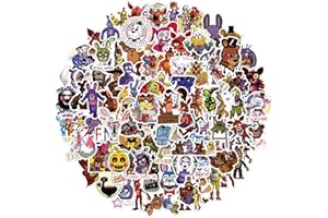 HINAB Five Nights at Freddy's Stickers 100 Pack Waterproof Stickers Laptop Bumper Skateboard Water Bottles Computer Terror Game Stickers for Teens Adults