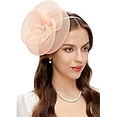 BABEYOND Fascinators Hats for Women - Tea Party Kentucky Hat Derby Headband Elegant Wedding Party Bride Hat with Hair Clip