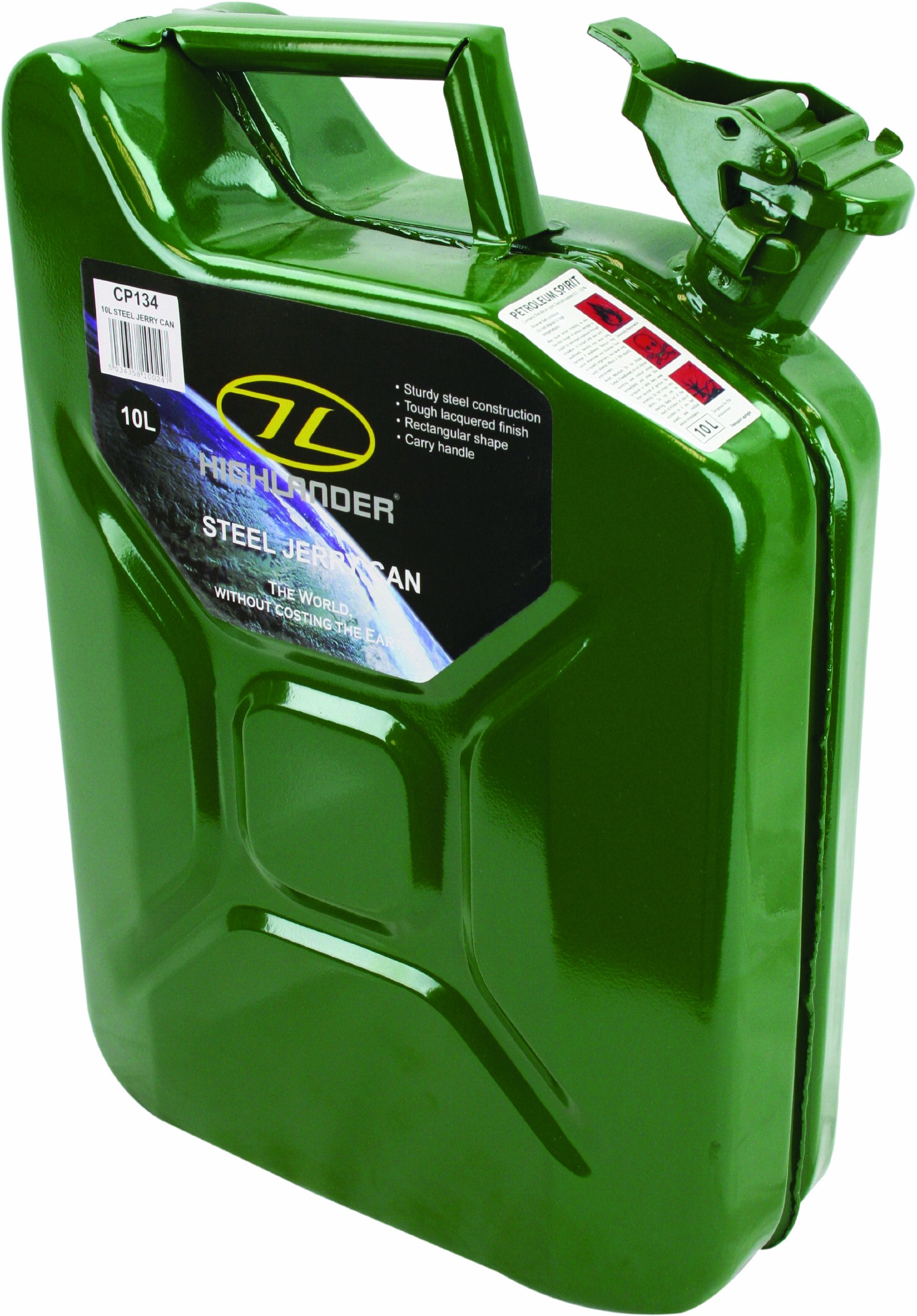 Highlander 10 Litre Steel Jerry Can - Green