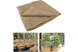 ANPHSIN 15ftx40in Natural Burlap Plant Covers Freeze Protection - Winter Frost Blankets Cloth Fabric Roll for Outdoor Bushes Trees Potted Plants Cold Weather