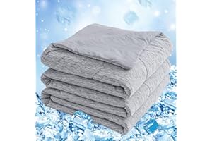 CHOSHOME Cooling Comforter Twin Size, Cooling Blanket for Hot Sleeper, Q-Max 0.45 Arc-Chill Cooling Fiber, Cool Soft Thin Breathable Summer Blanket for Bed, Couch, (60" x 90", Grey)