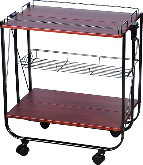Spread Spain Foldable Wooden Service Trolley, Standard (Teak)