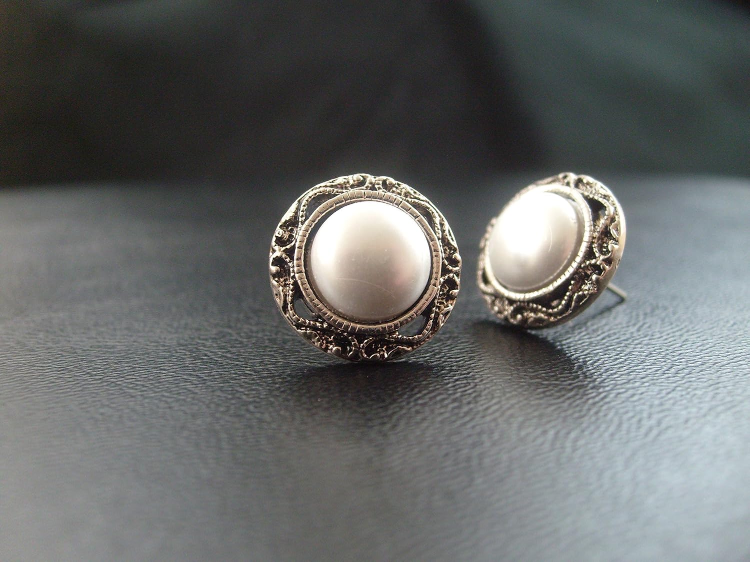Pearl Wedding Stud Earrings, vintage 