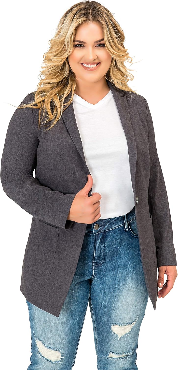 plus size grey blazer
