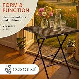 CASARIA Rome Polyrattan Folding Garden Table 65x65cm Weatherproof Black view 6