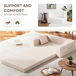 LIKIMIO Folding Sofa Bed, 3-in-1 Convertible