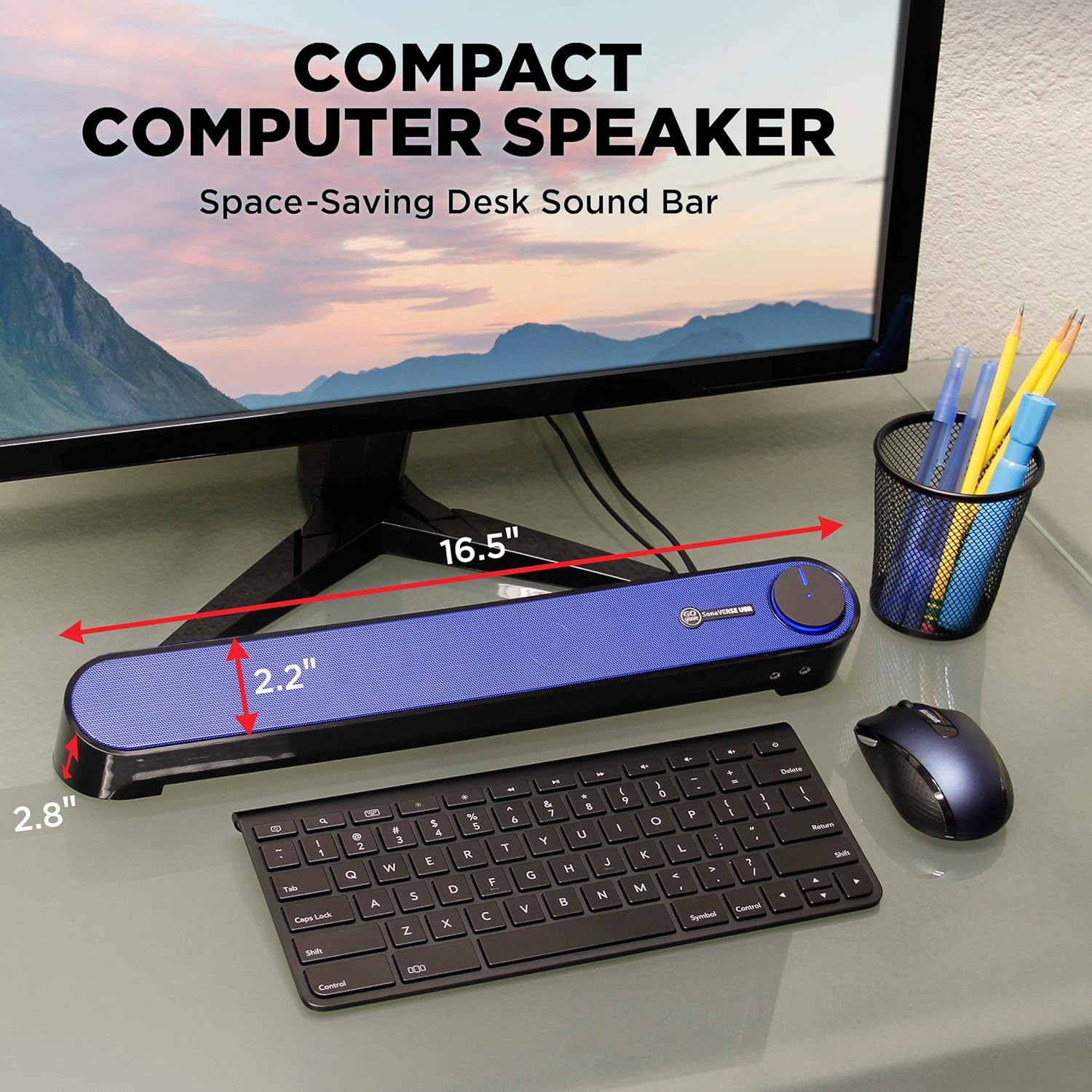 GOgroove Computer Speaker USB Soundbar USB Powered Mini PC Sound Bar